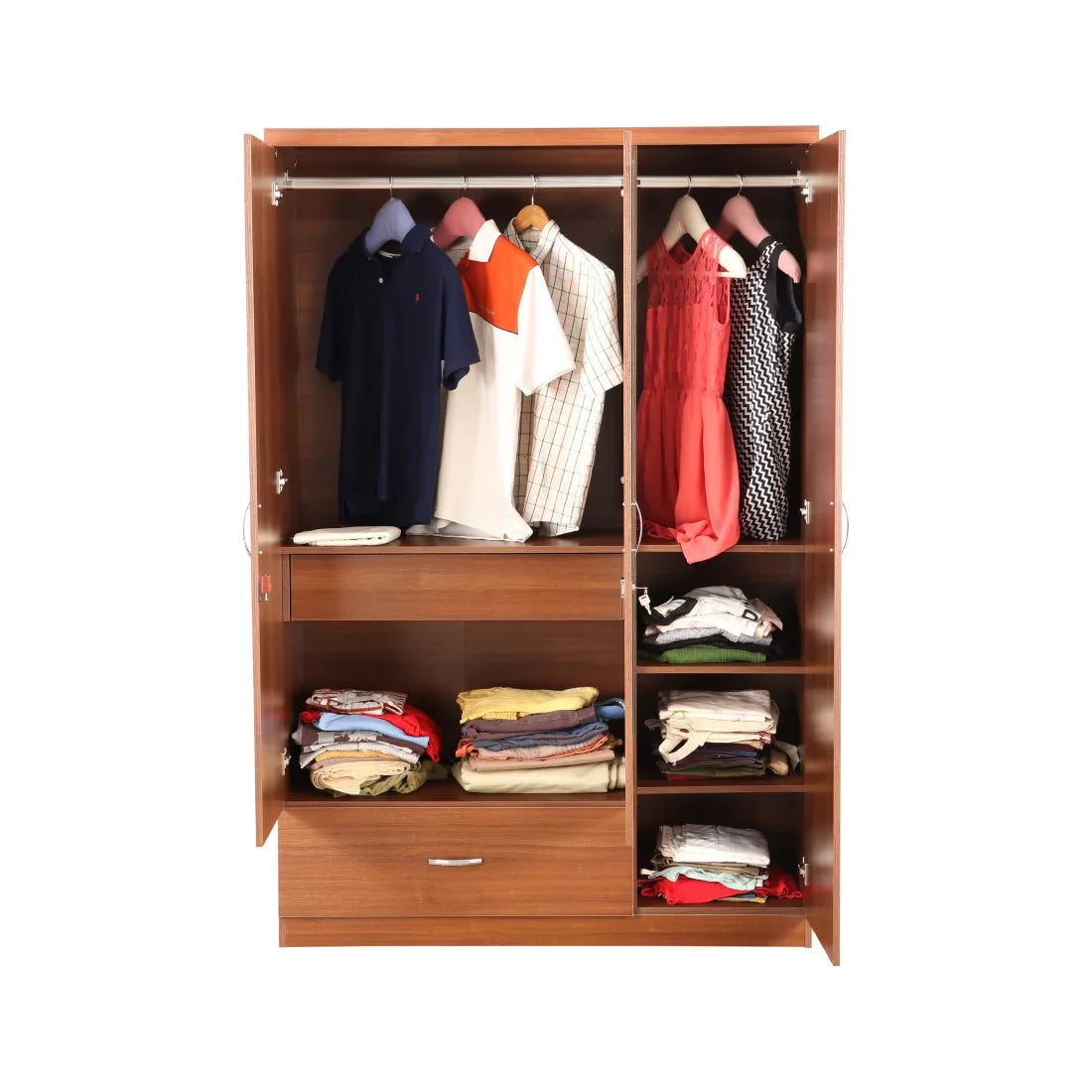 Ultima 3 door wardrobe in Walnut Finish - HomeTown