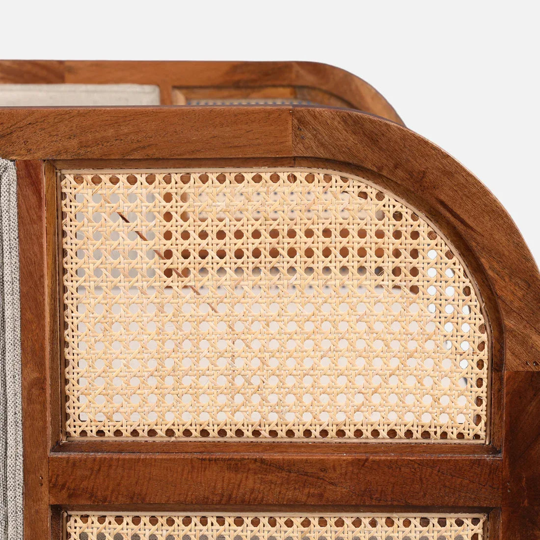 Siam Solidwood Two Seater Sofa in Beige Colour - HomeTown