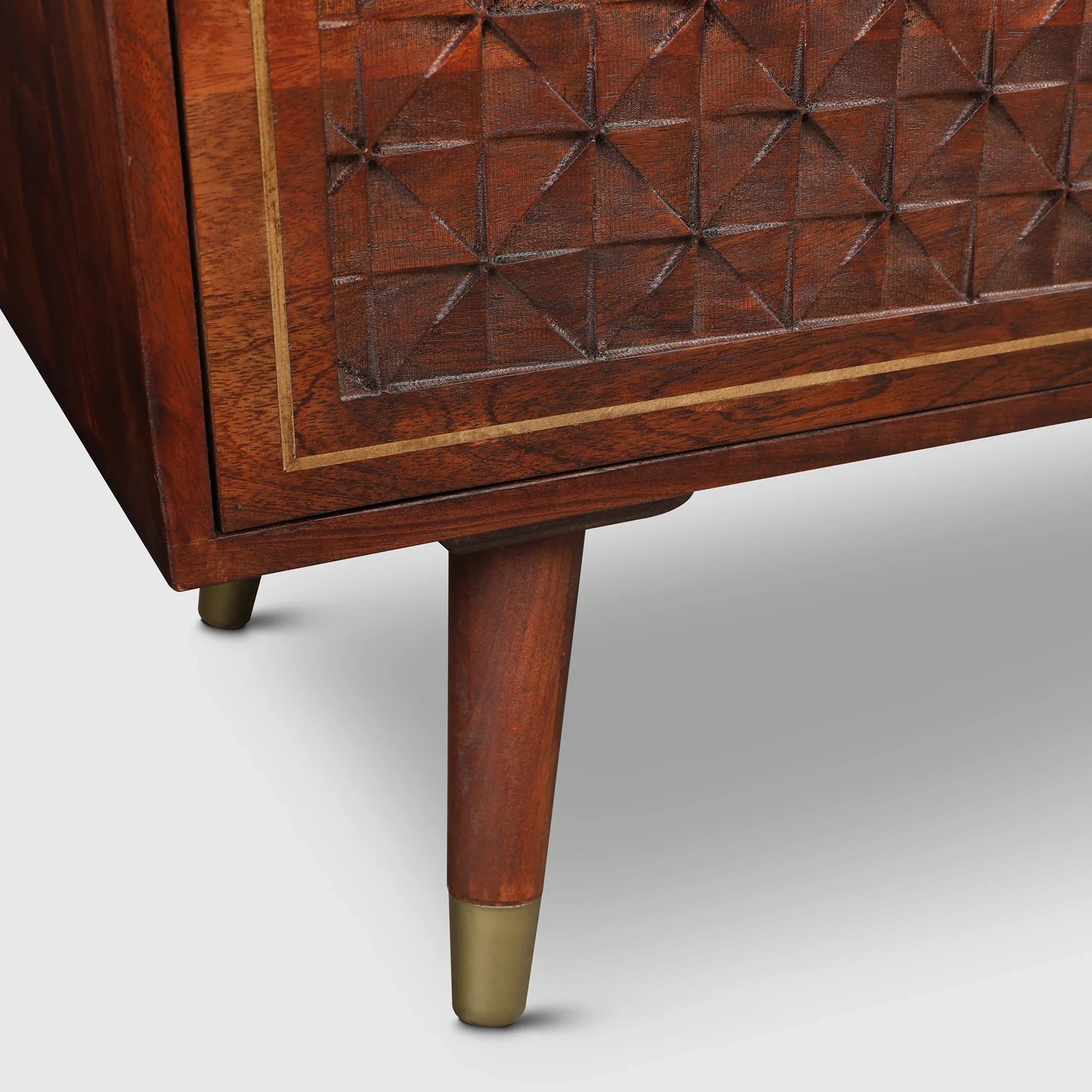 Phoolkari Full Height TV Unit in Honey Finish Colour - HomeTown