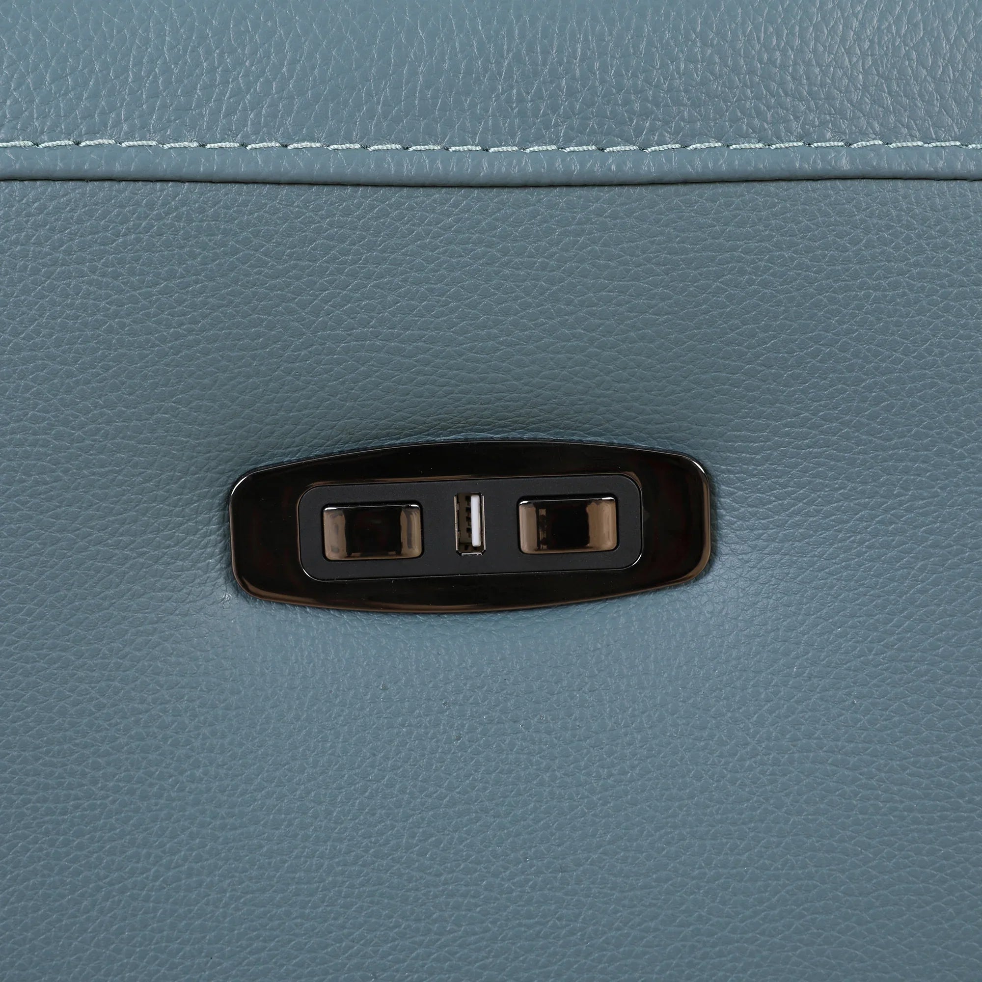 Emilia Half Leather Three seater Electric Recliner - HomeTown