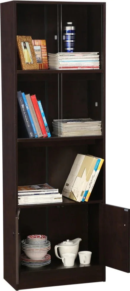 Lara Engineered Wood Medium Book Shelf in Wenge Colour - HomeTown