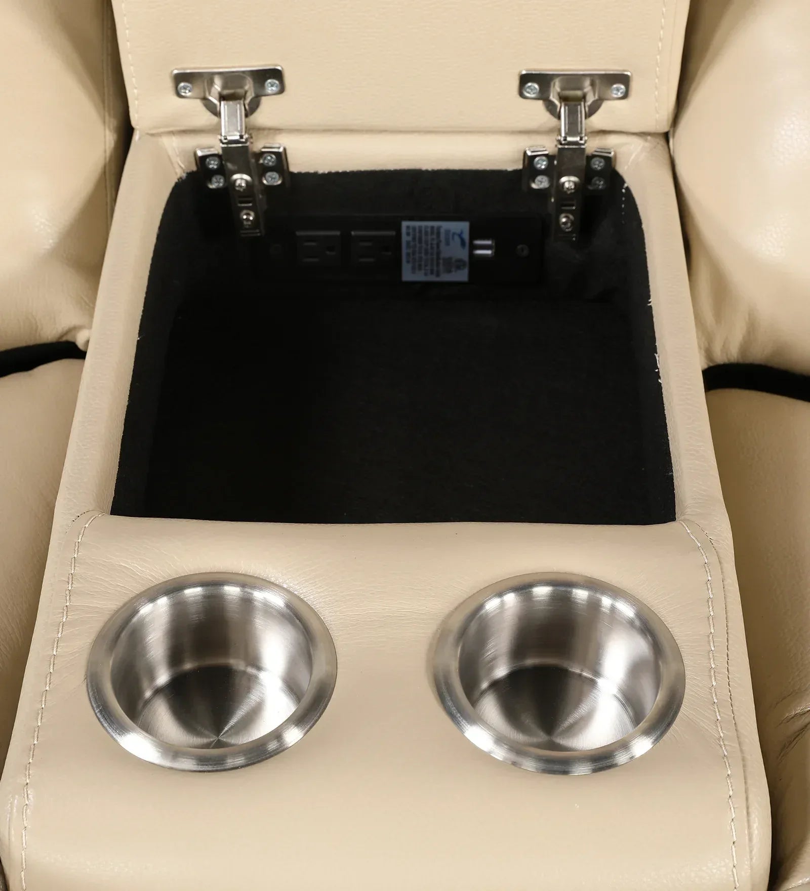 Murray Half Leather Recliner In Beige Colour - HomeTown