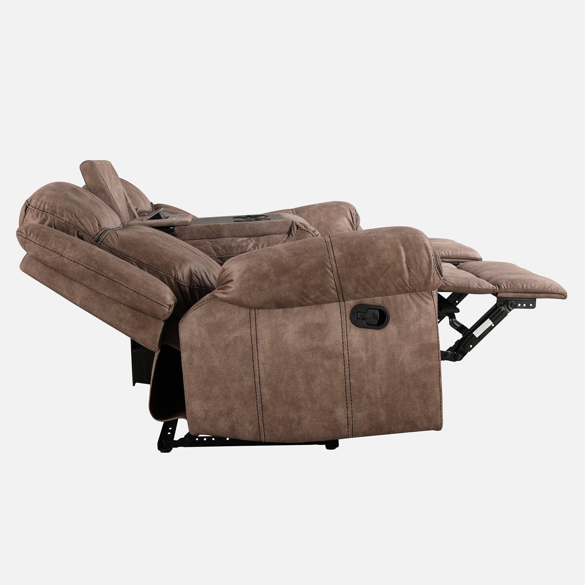 Enfield Fabric 3 Seater Recliner in Grey Colour - HomeTown