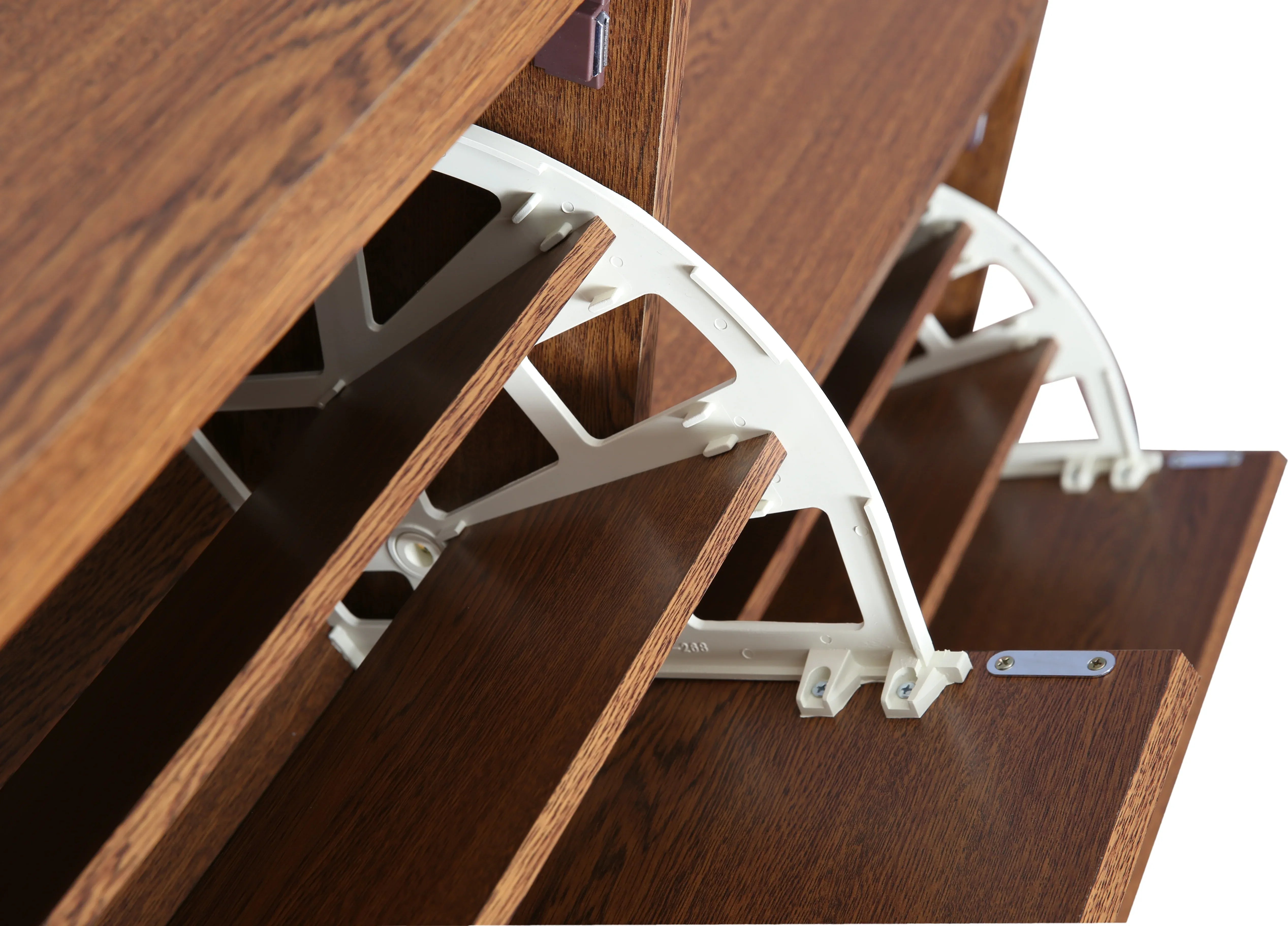 Alder Engineered Wood 1+2 tier Shoe Rack in Oak Colour - HomeTown