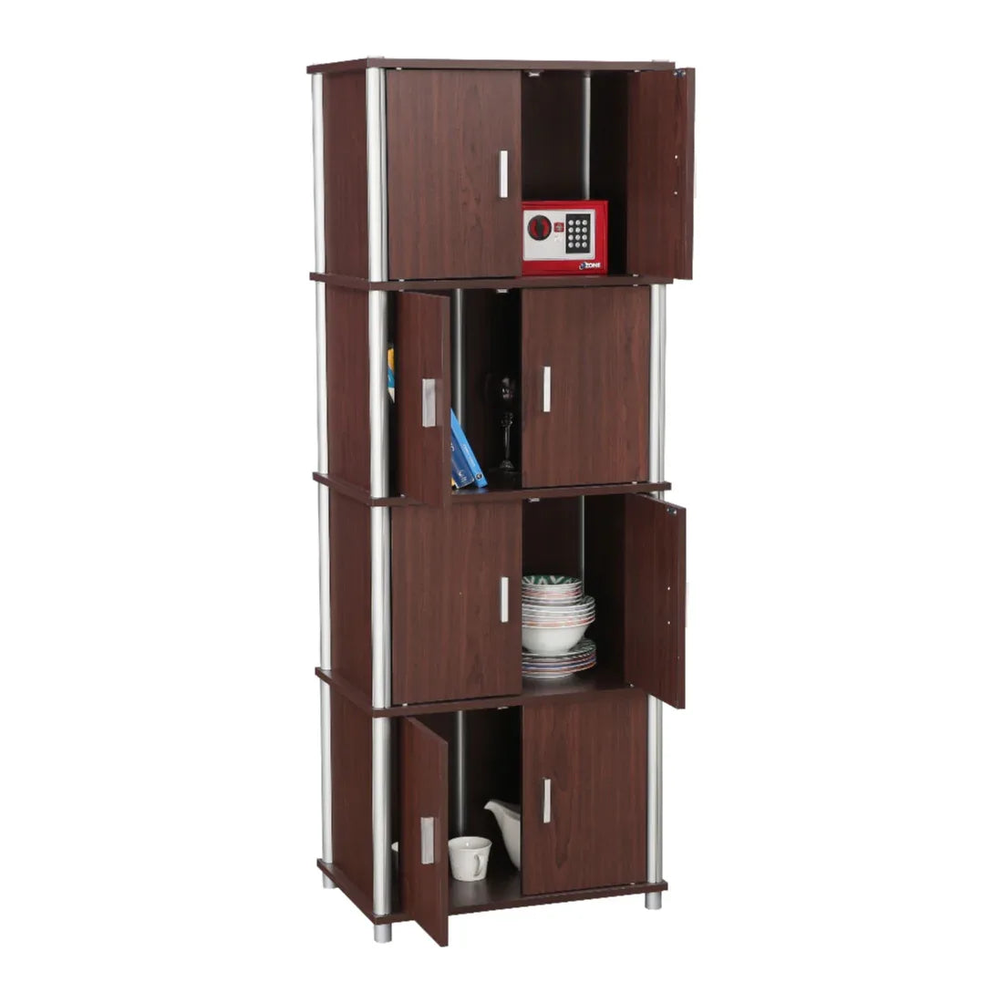 Jacob Engineered Wood Multipurpose Cabinet in Cherry Brown Colour - HomeTown