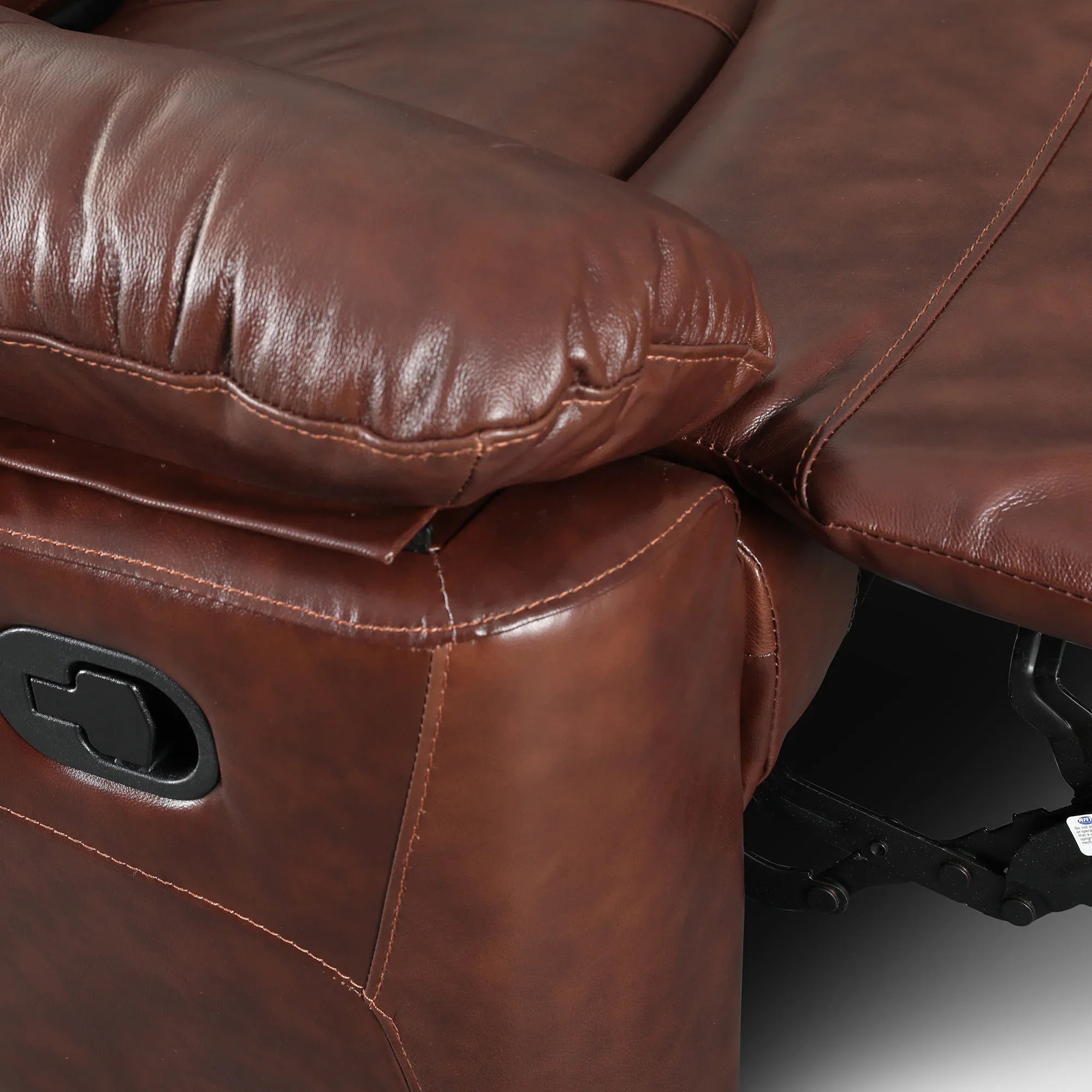 Charles Half Leather Three Seater Recliner - HomeTown