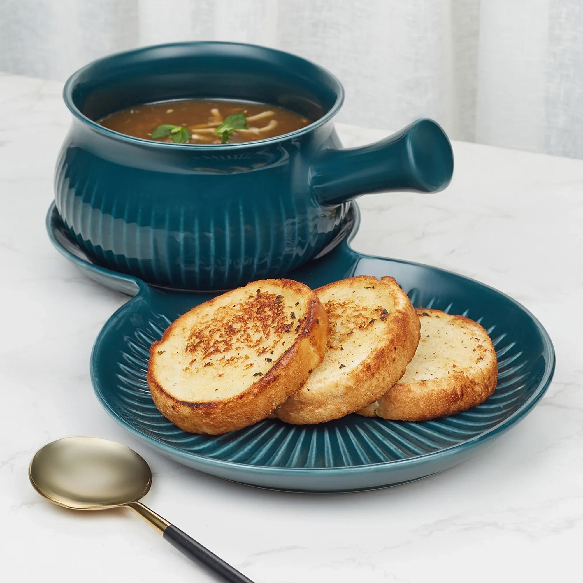 Ace Ceramic Soup Cup & Serving Platter Combo in Assorted Colour - HomeTown