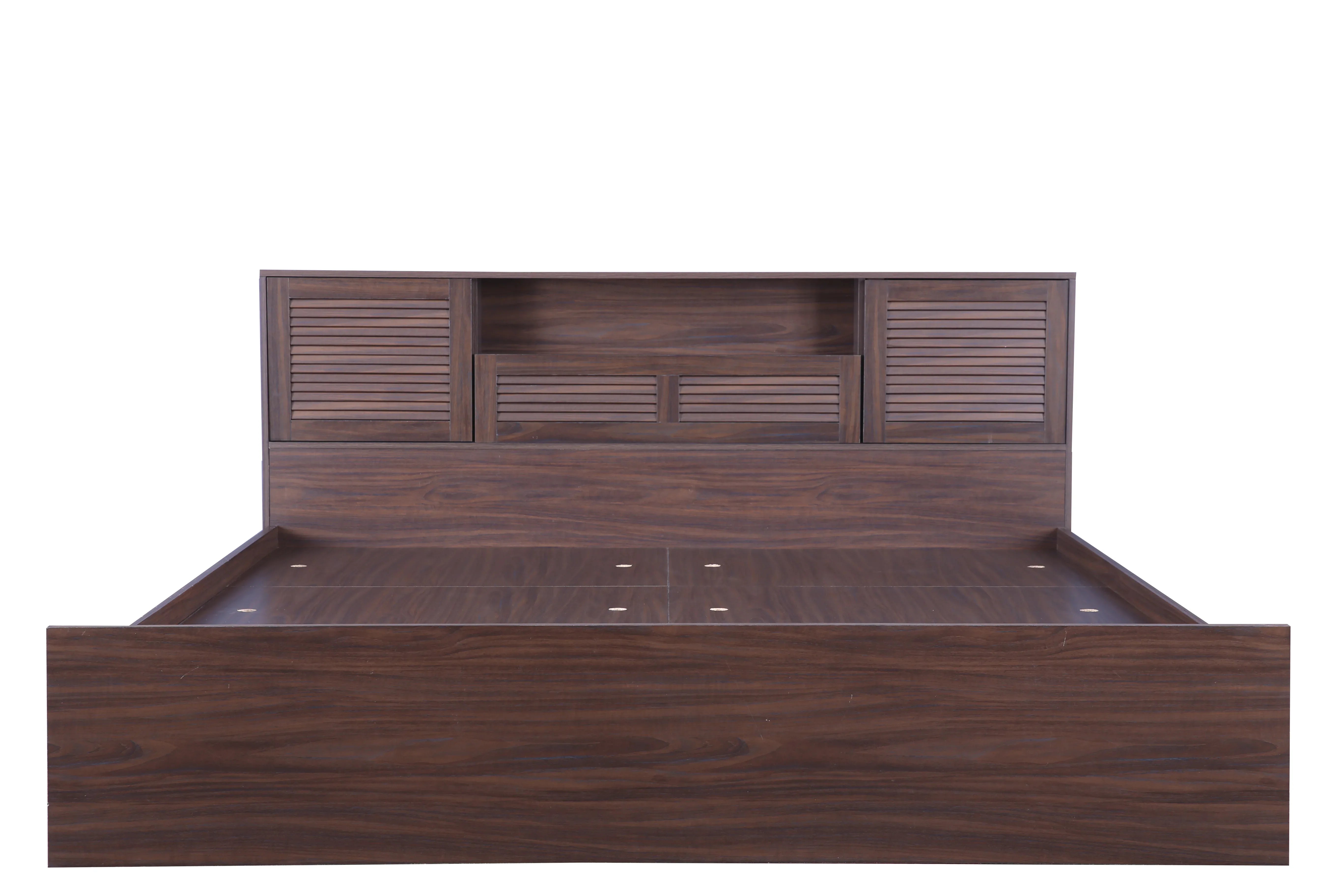 Bolton Queen bed with Box storage in Walnut Colour - HomeTown