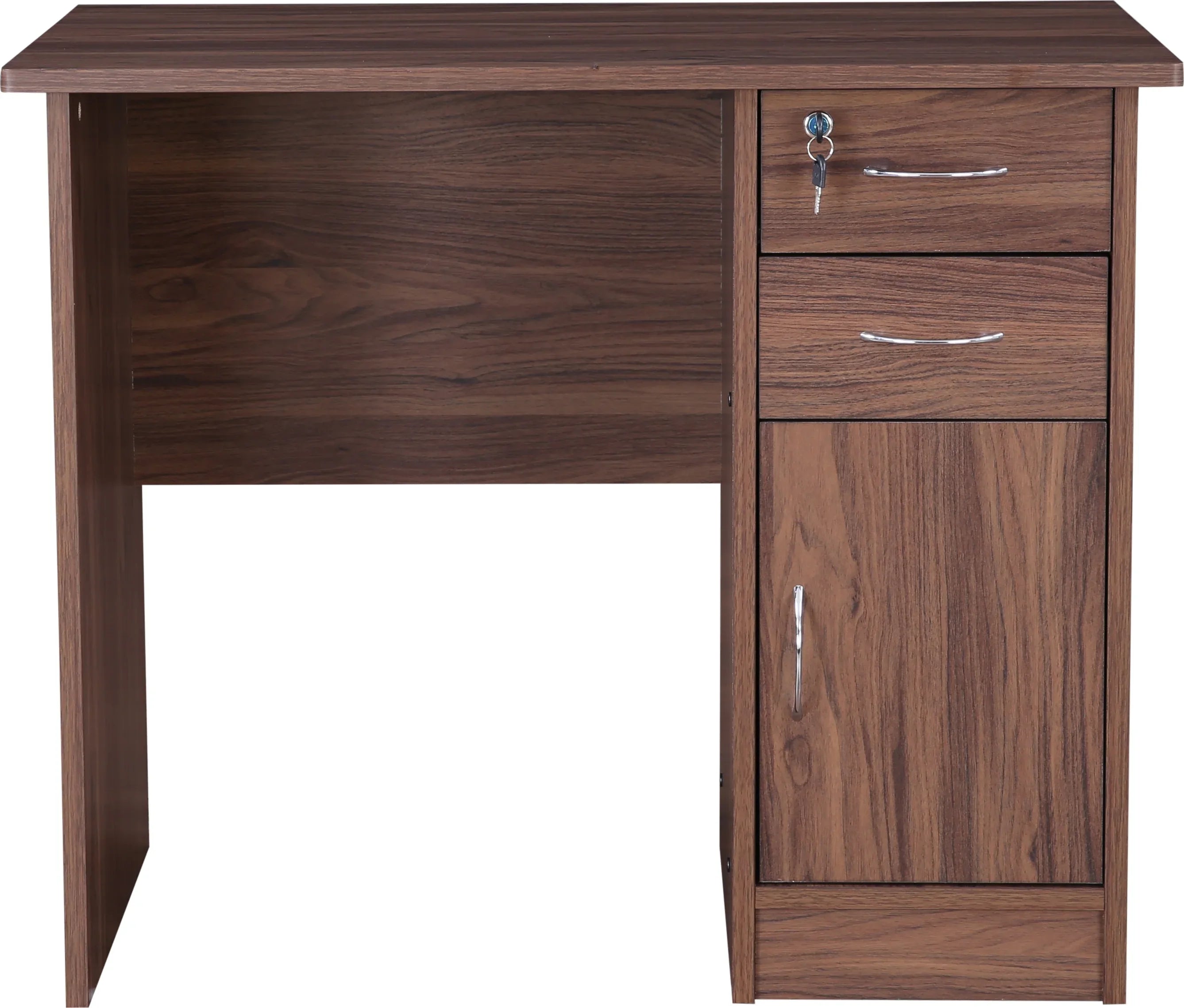 Simply Study Table with Three Drawer in Dark Walnut Colour - HomeTown