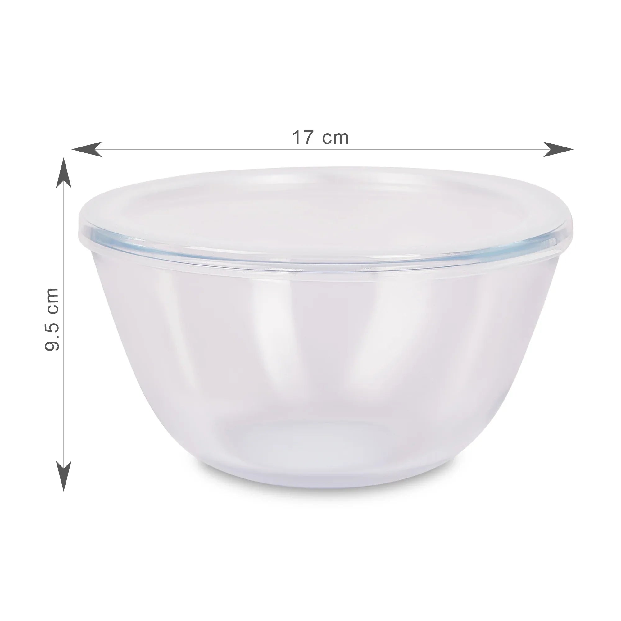 Fiesta Borosilicate Glass Mixing Bowl with Lid Set of 3 in Clear Colour - HomeTown