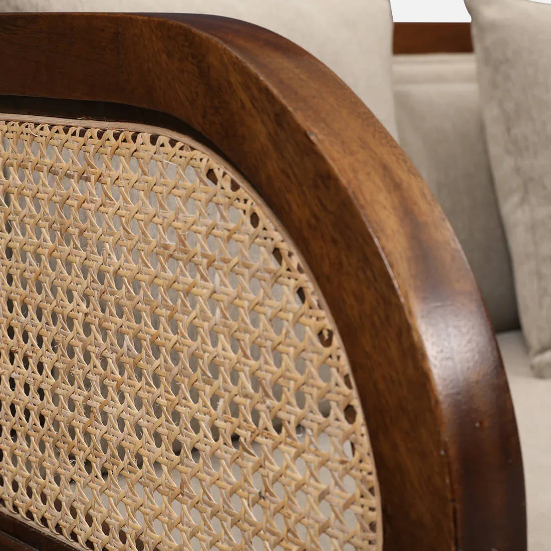 Siam Solidwood Two Seater Sofa in Beige Colour - HomeTown