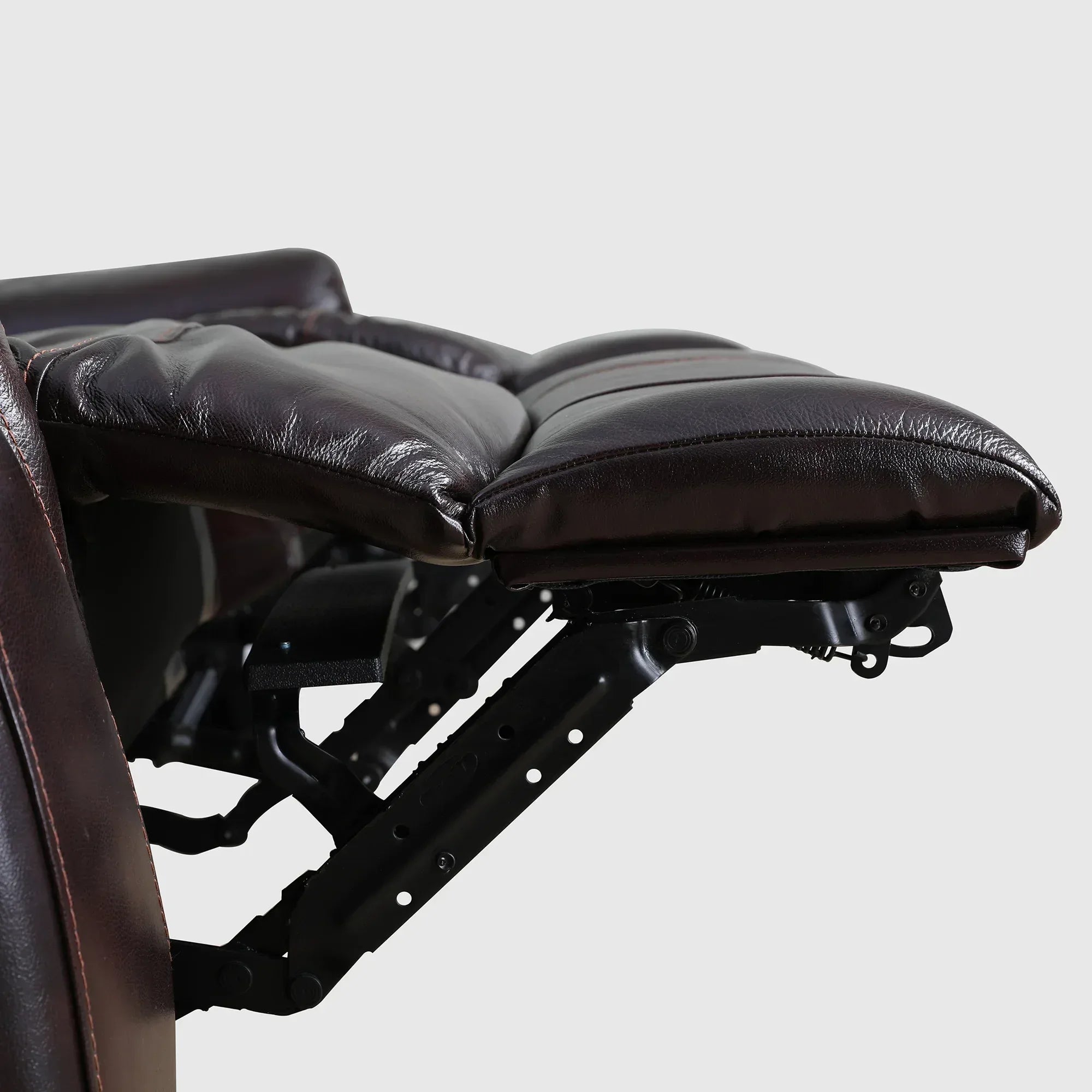 Plush Half Leather Three Seater Single Electric Recliner with Motion - HomeTown