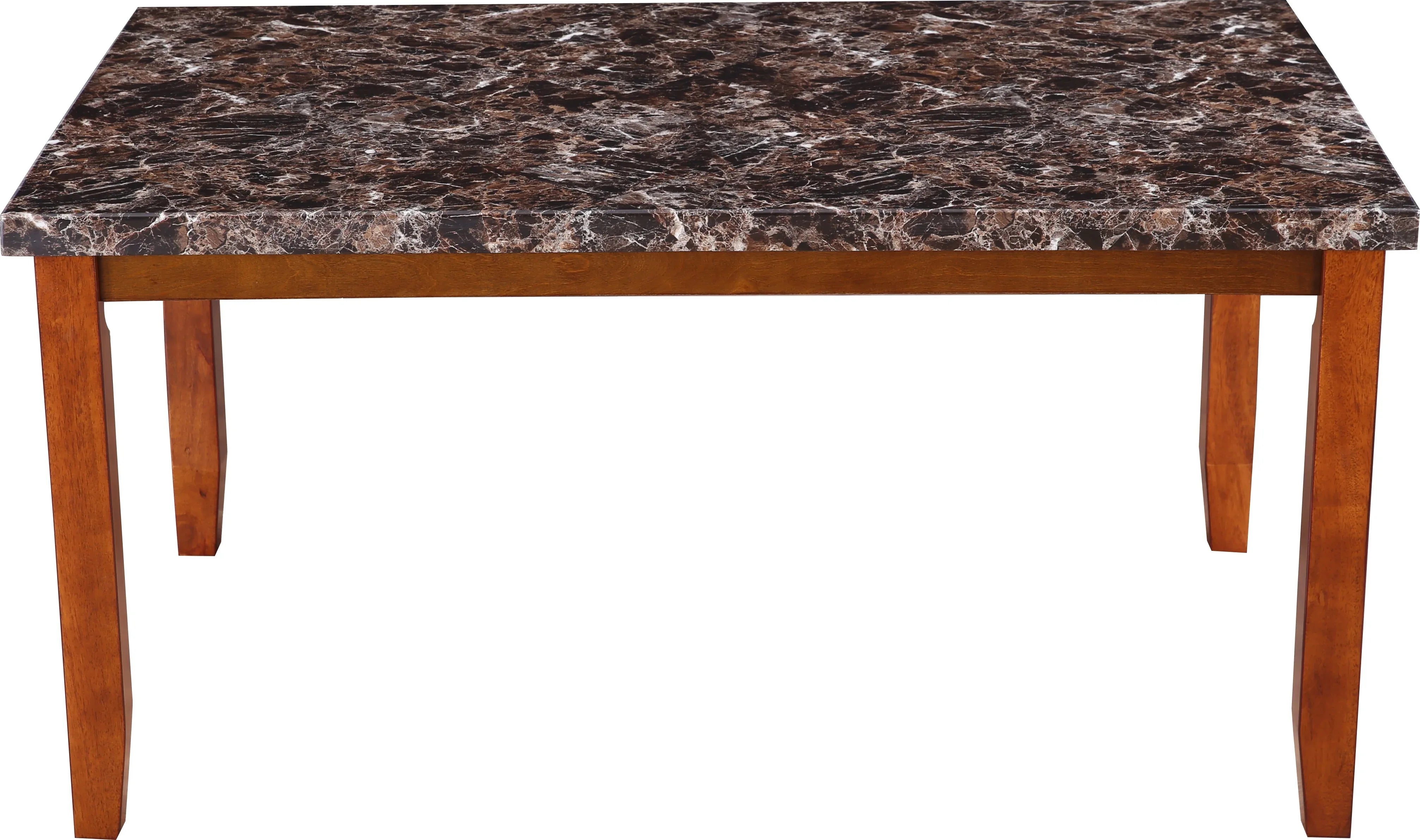Eden Marble Finish Top 6 Seater Dining Set in Brown Colour - HomeTown