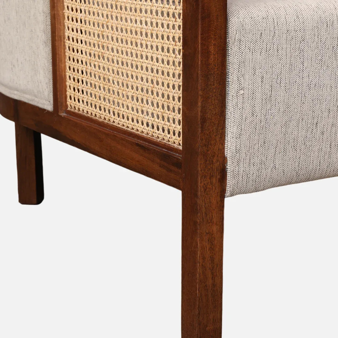 Siam Solidwood Two Seater Sofa in Beige Colour - HomeTown