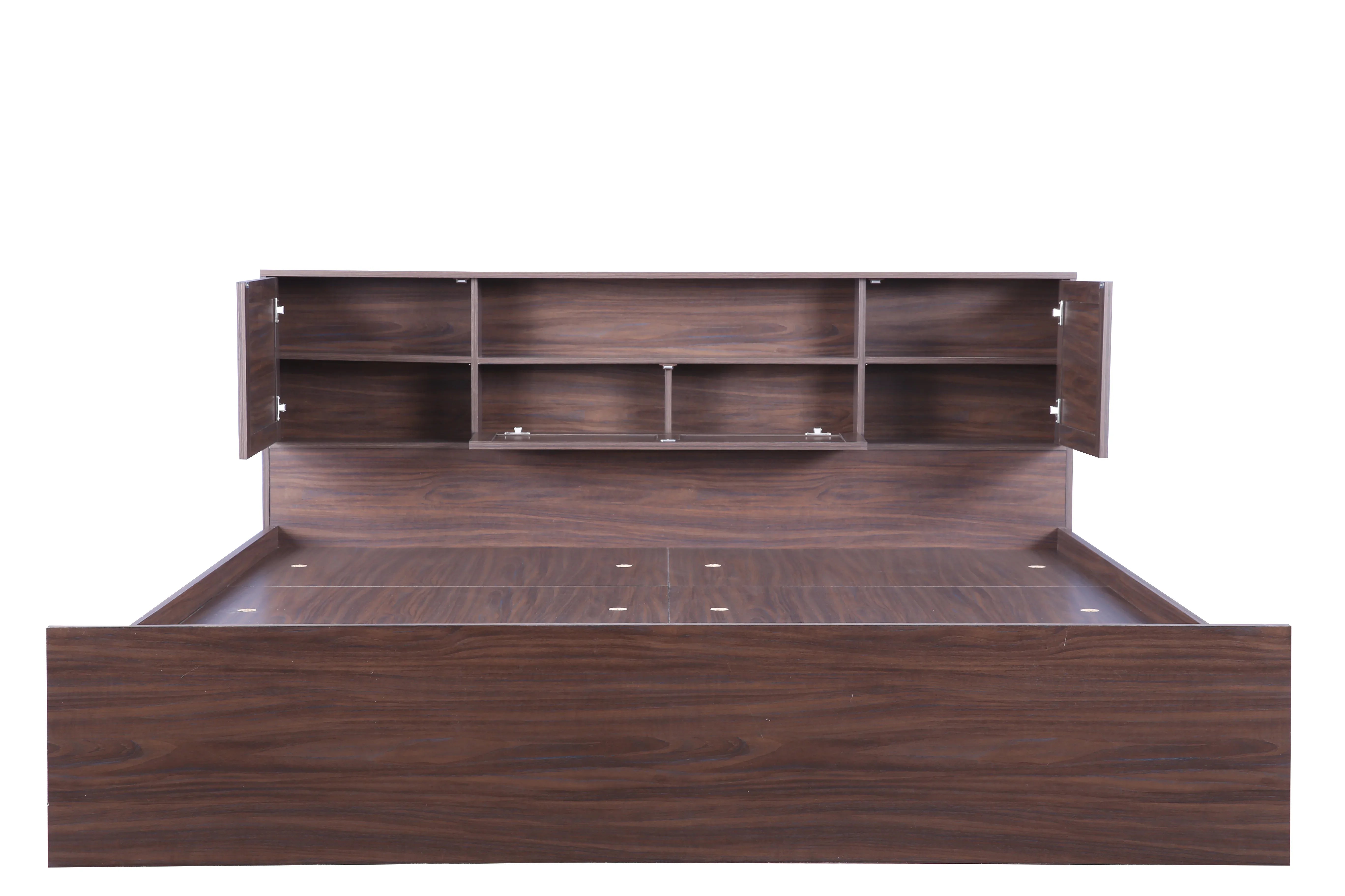 Bolton Queen bed with Box storage in Walnut Colour - HomeTown