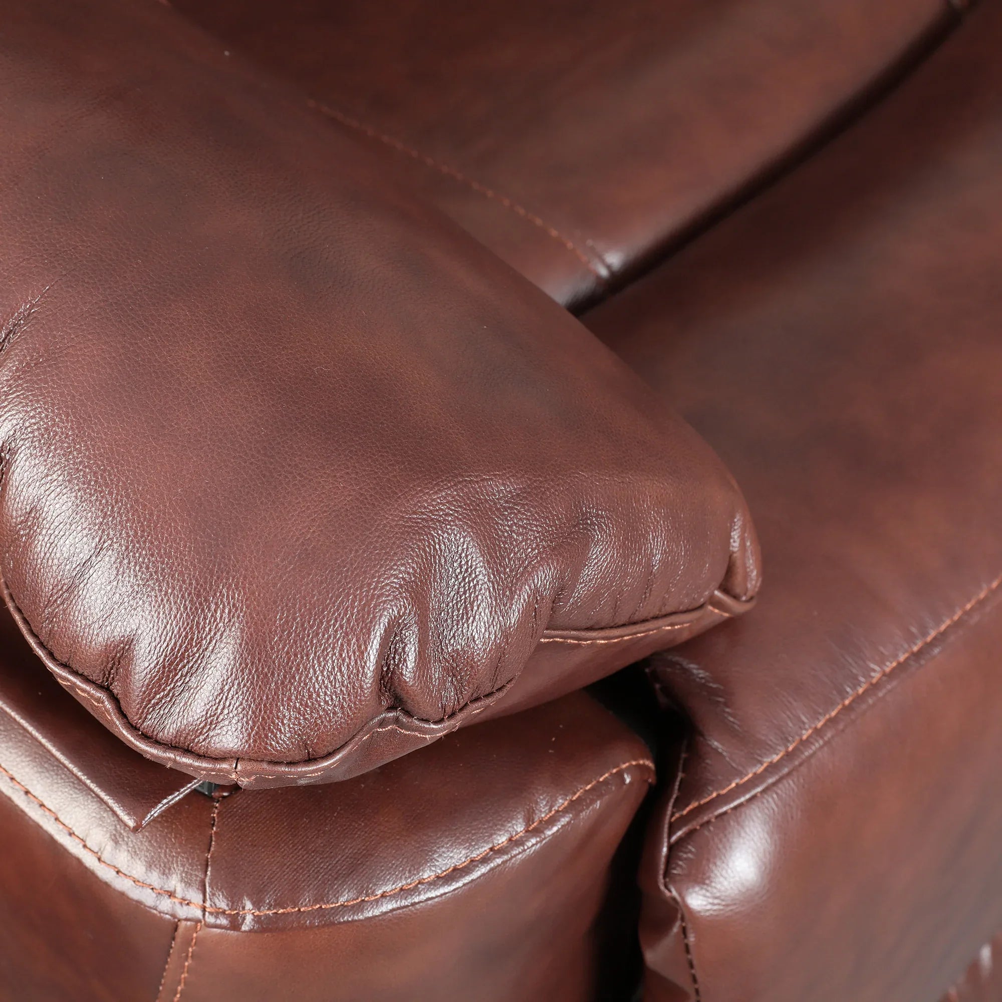 Charles Half Leather Three Seater Recliner - HomeTown