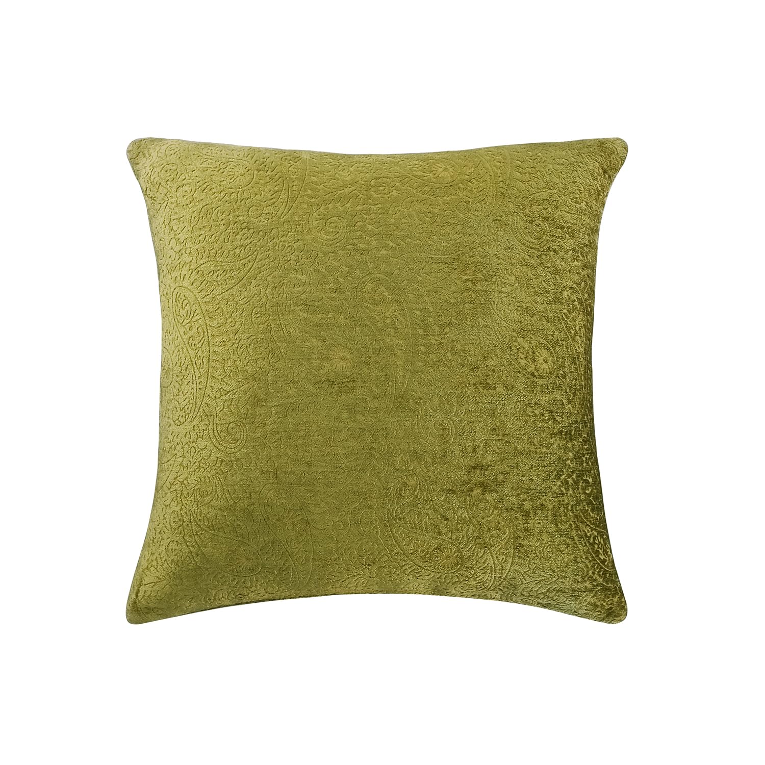 GM Green Ethnic Motifs Polyester Silk Durable 2 Piece Square Cushion Covers -16x16In