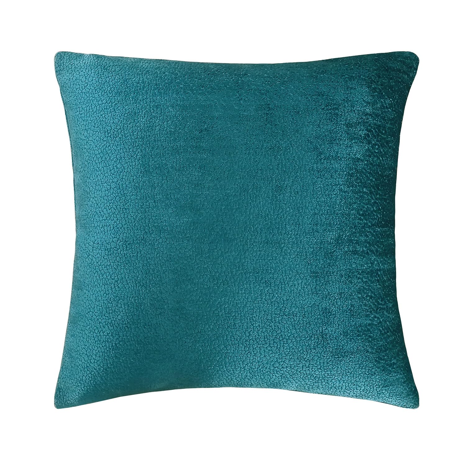 GM Turquoise Blue Jacquard Anti-Wrinkle 2 Piece Textured Square Cushion Covers -16x16In