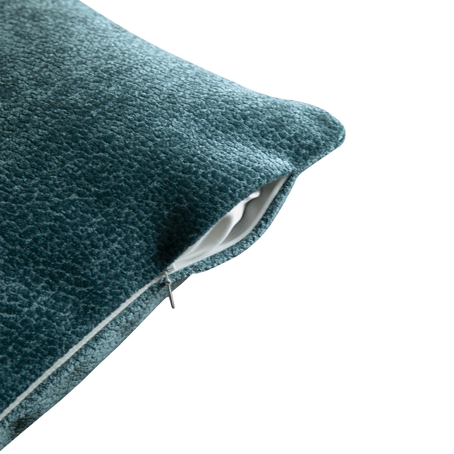 GM Turquoise Blue Jacquard Anti-Wrinkle 2 Piece Textured Square Cushion Covers -16x16In