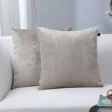 GM Grey 2 Pieces Self Design Square Cushion Covers