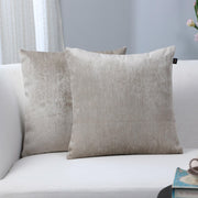 GM Grey 2 Pieces Self Design Square Cushion Covers