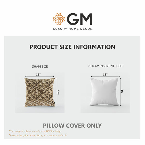 GM Grey 2 Pieces Self Design Square Cushion Covers dimensions