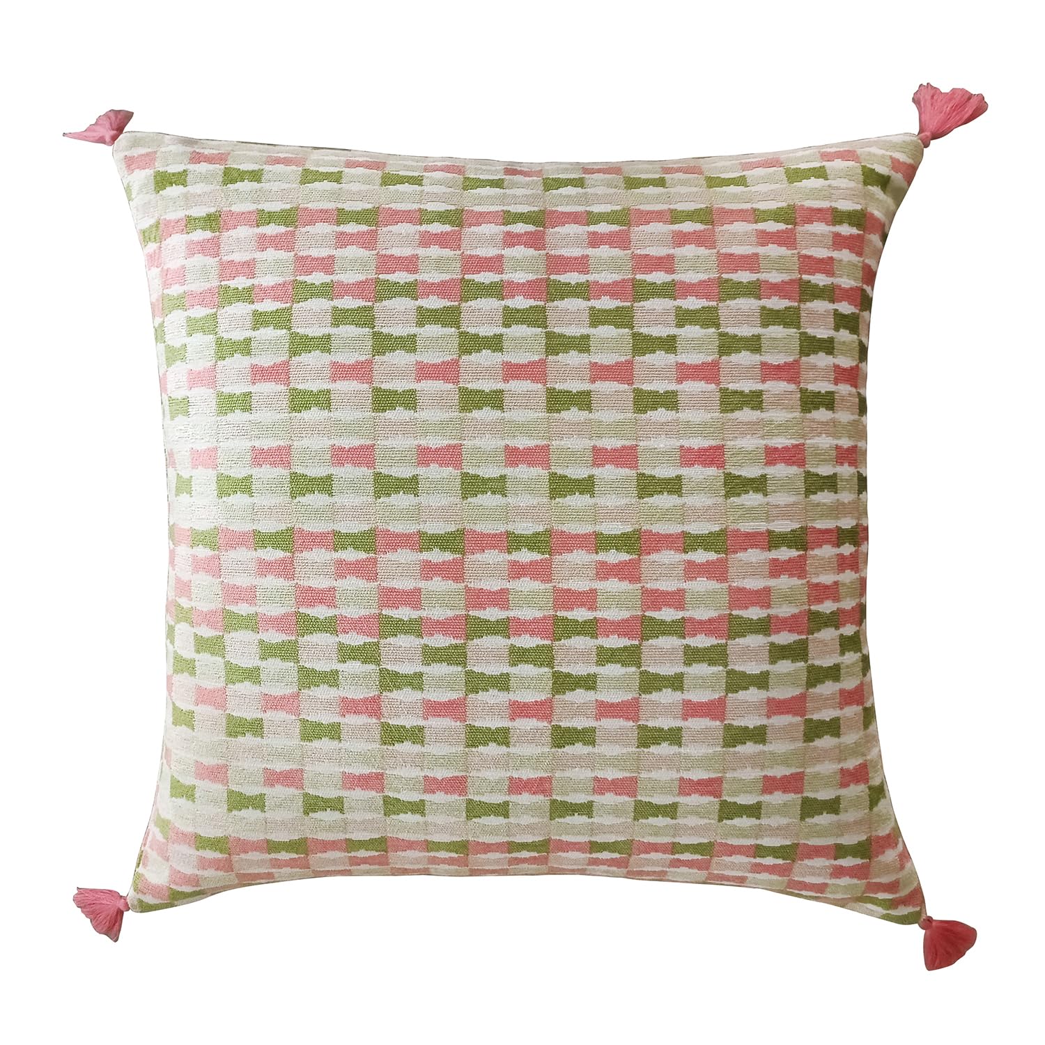 GM Jacquard Self Design Polyester Washable 2 Pcs Textured Square Cushion Covers -16x16In