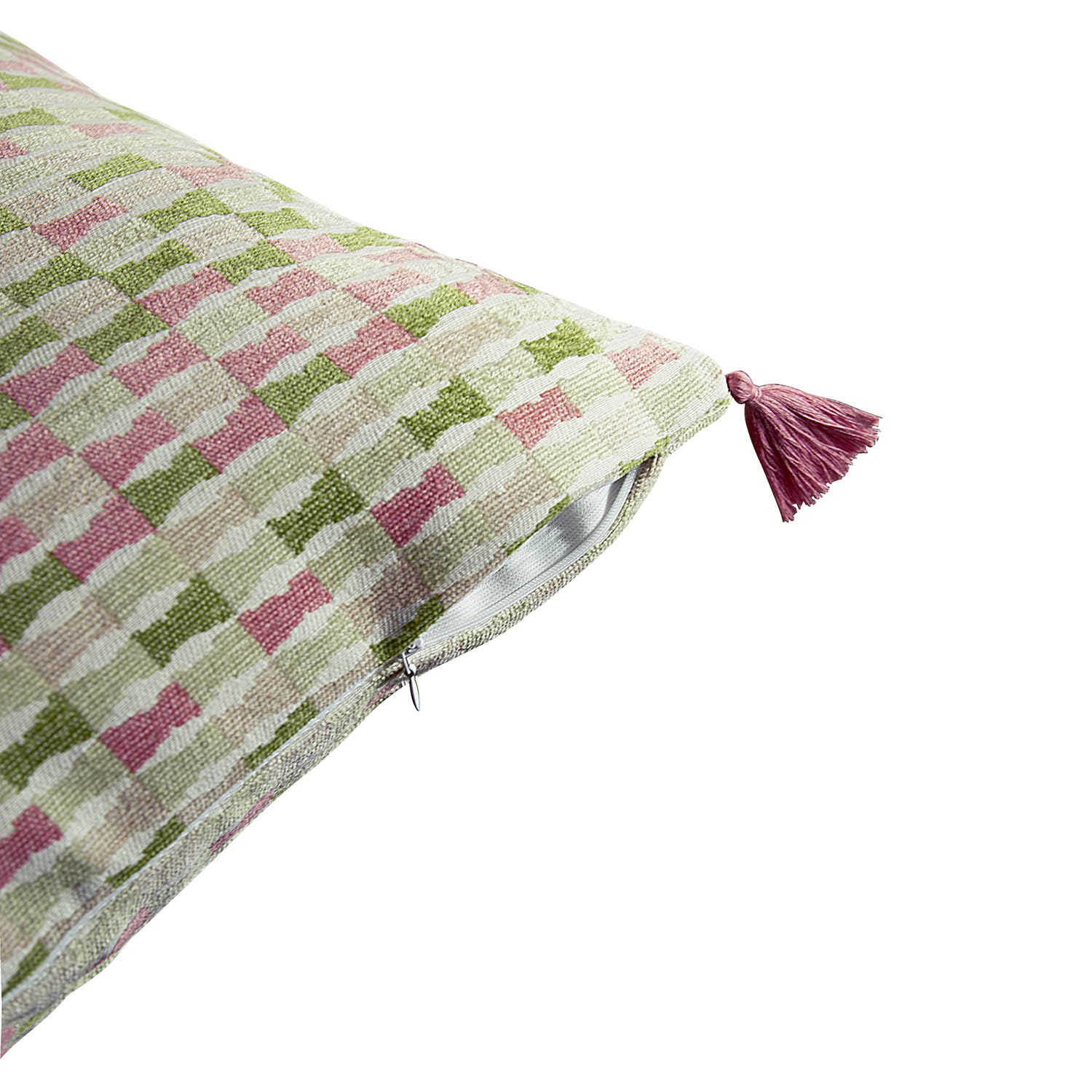 GM Jacquard Self Design Polyester Washable 2 Pcs Textured Square Cushion Covers -16x16In