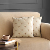GM Set Of 2 Brown Embroidered Square Cushion Covers