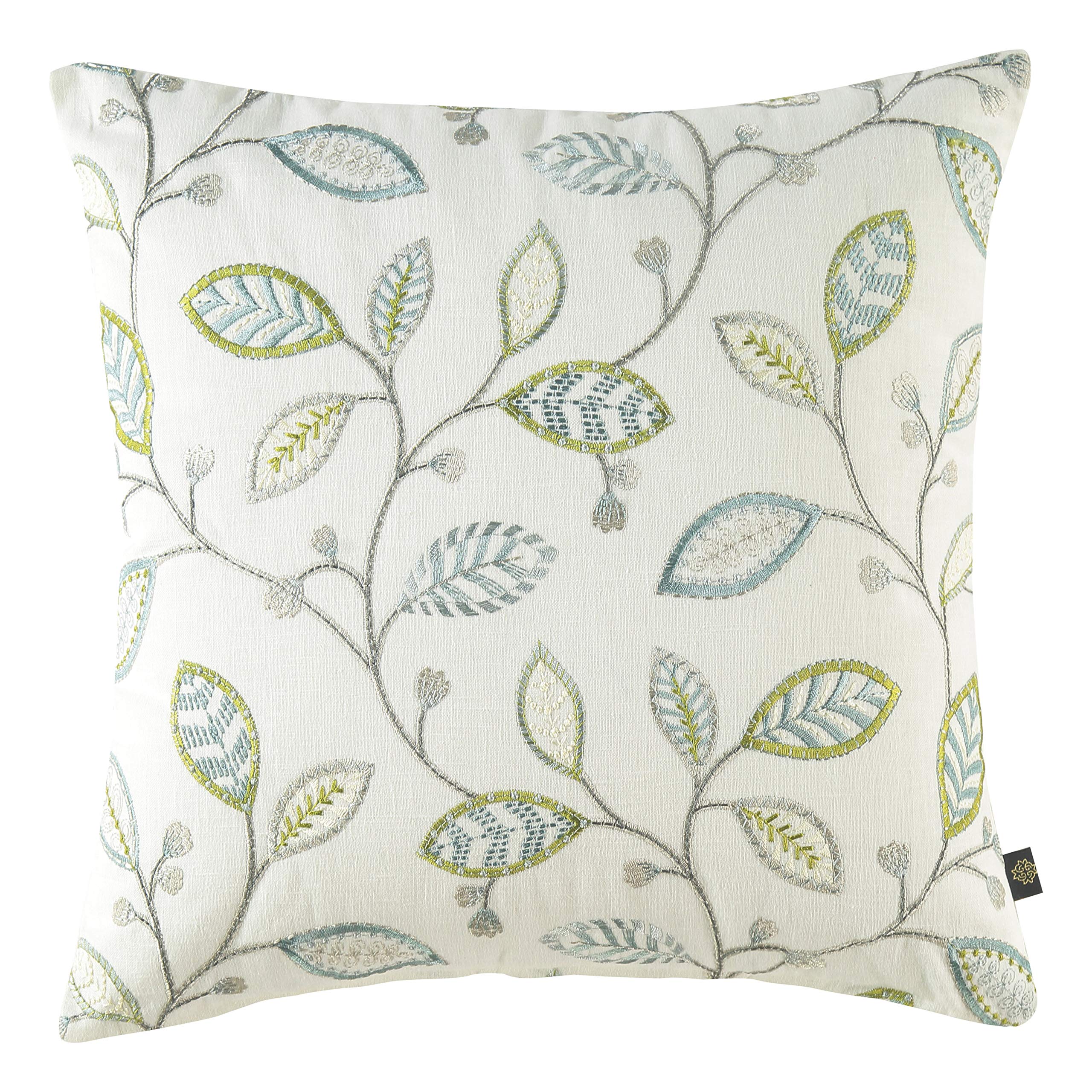 GM White Set of 2 Embroidered Velvet Square Cushion Covers