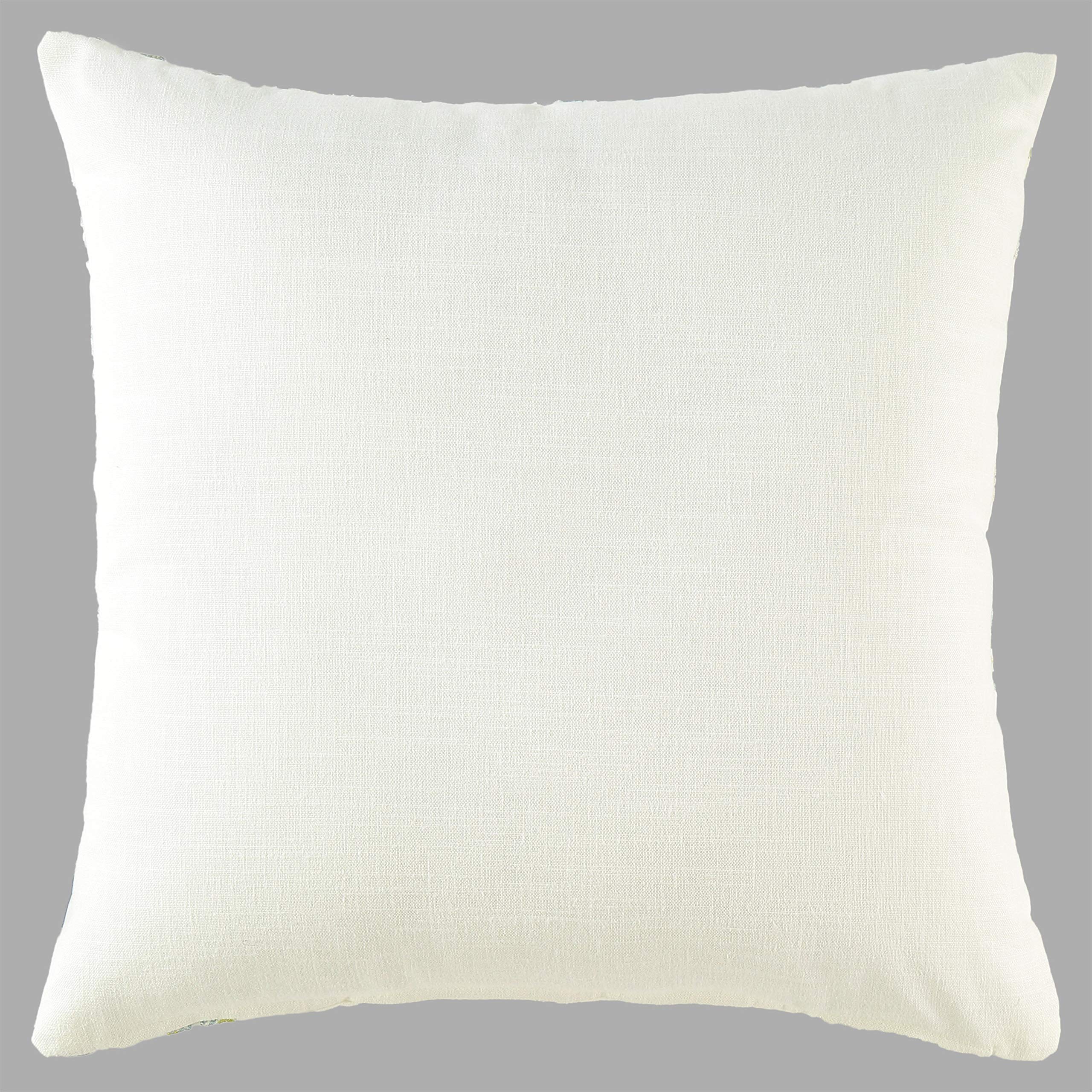 GM White Set of 2 Embroidered Velvet Square Cushion Covers