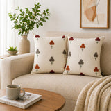 GM Floral Cotton 2 Pcs Embroidered Square Cushion Covers - 15.7 x 15.7 In