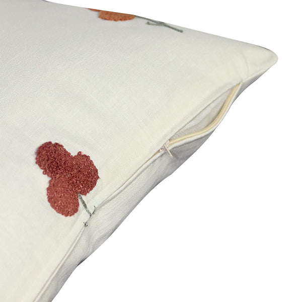 GM Floral Cotton 2 Pcs Embroidered Square Cushion Covers - 15.7 x 15.7 In dimensions