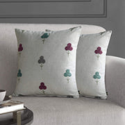 GM Grey Set of 2 Floral Square Cushion Covers