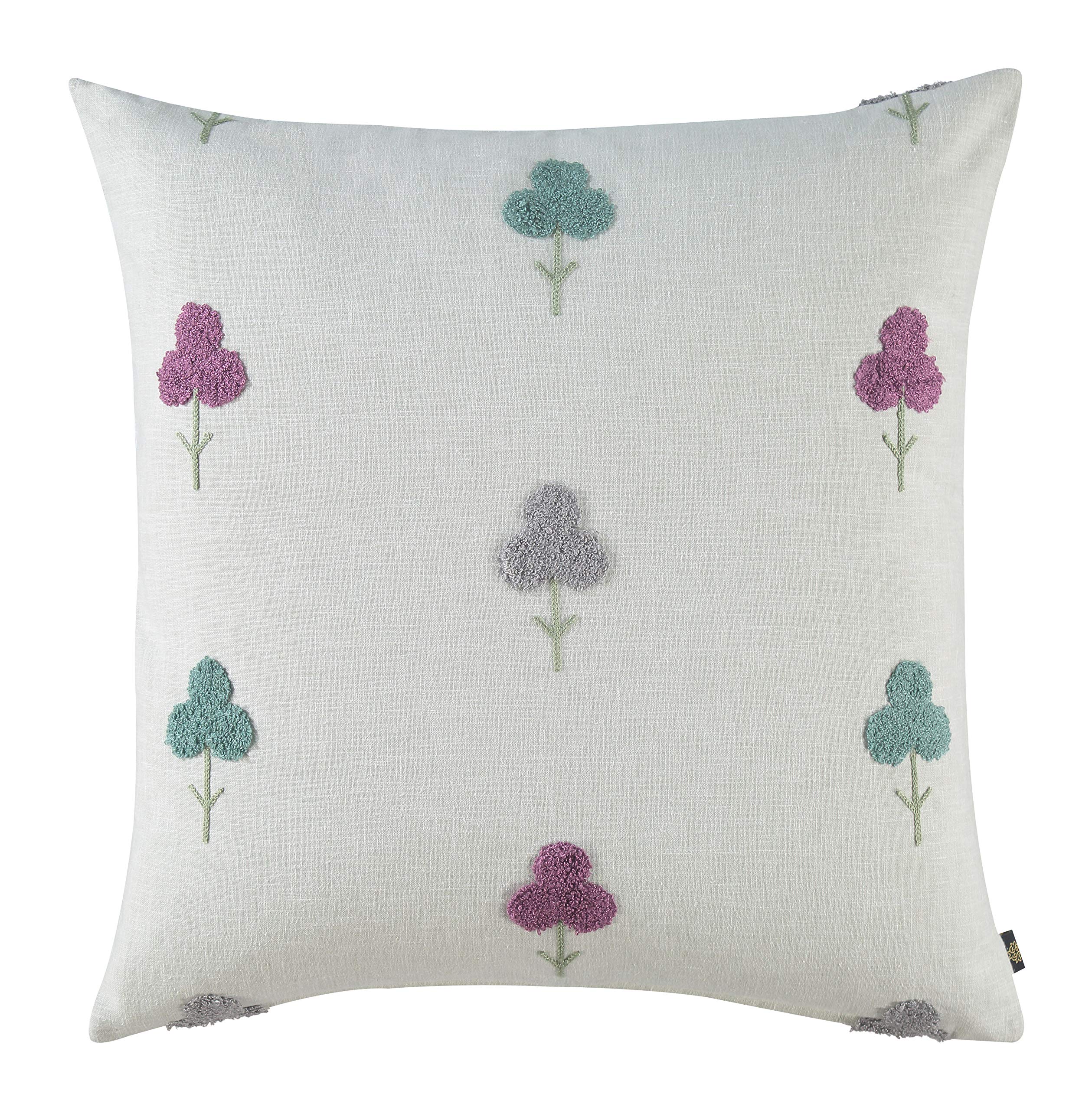 GM Grey Set of 2 Floral Square Cushion Covers