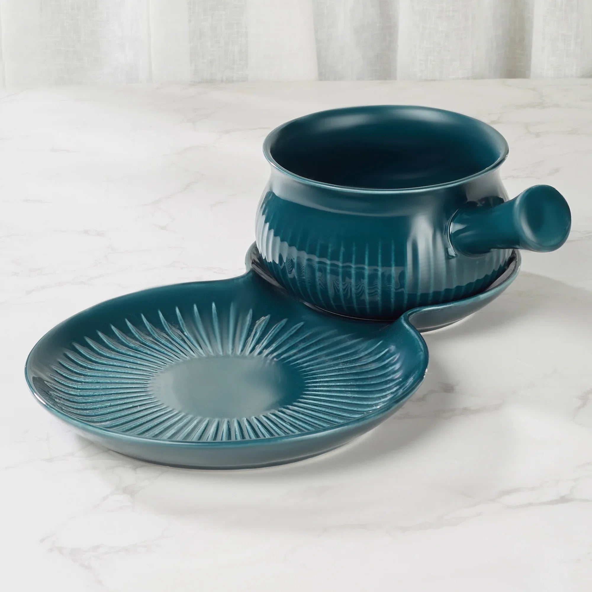 Ace Ceramic Soup Cup & Serving Platter Combo in Assorted Colour - HomeTown