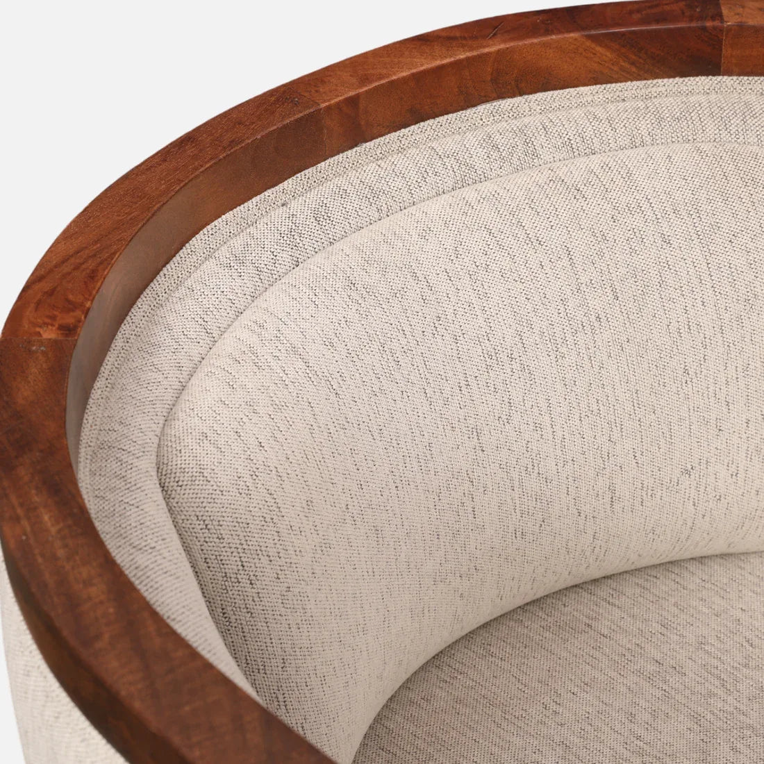 Siam Solidwood Single Seater Sofa in Beige Colour - HomeTown