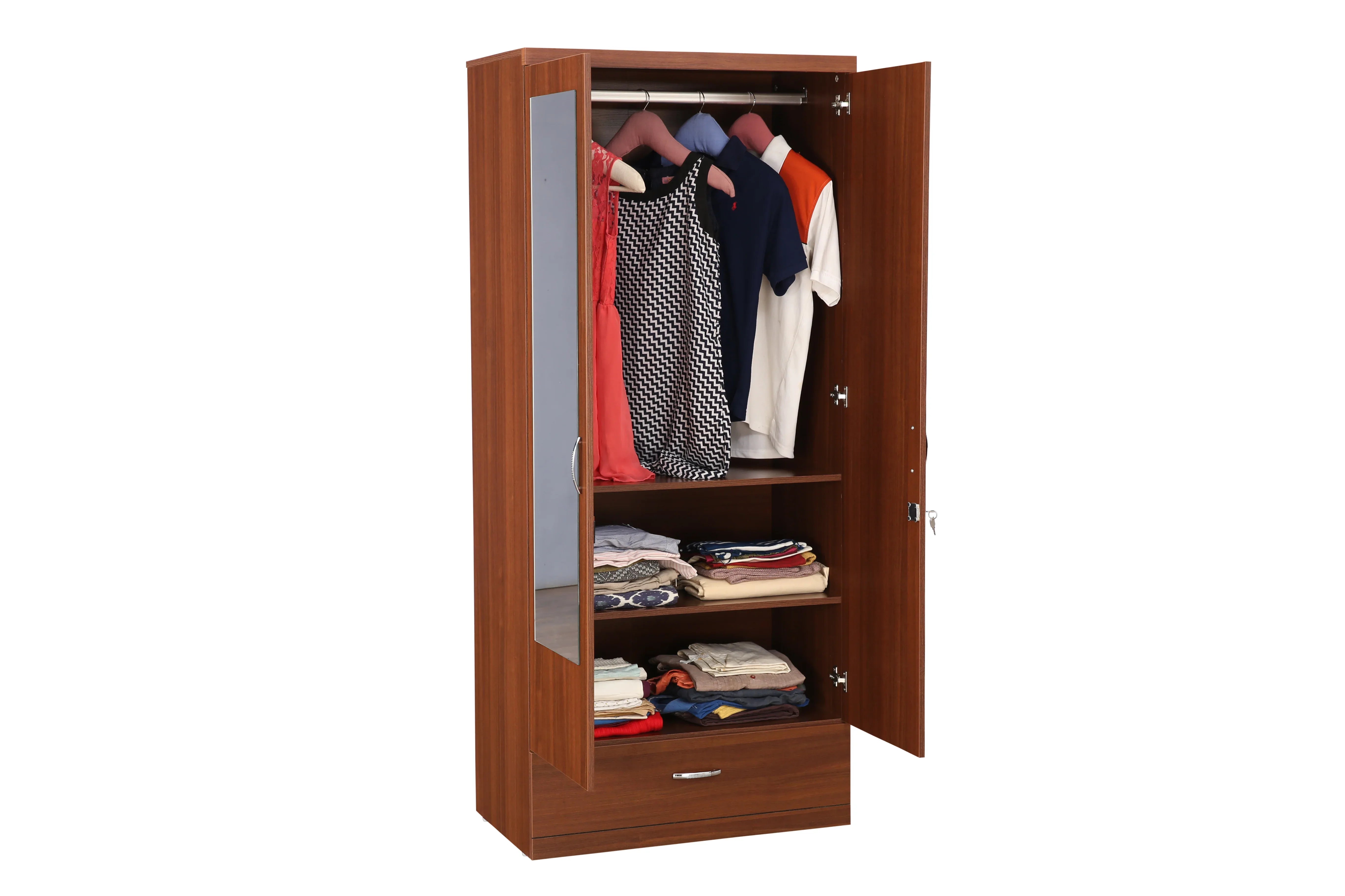 Ultima 2 door wardrobe in Walnut Finish - HomeTown