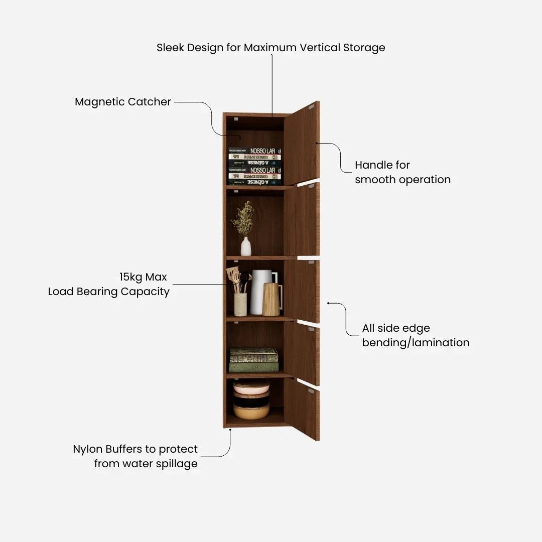 Albert Engineered Wood 5 Tier Cabinet in Oak Colour - HomeTown