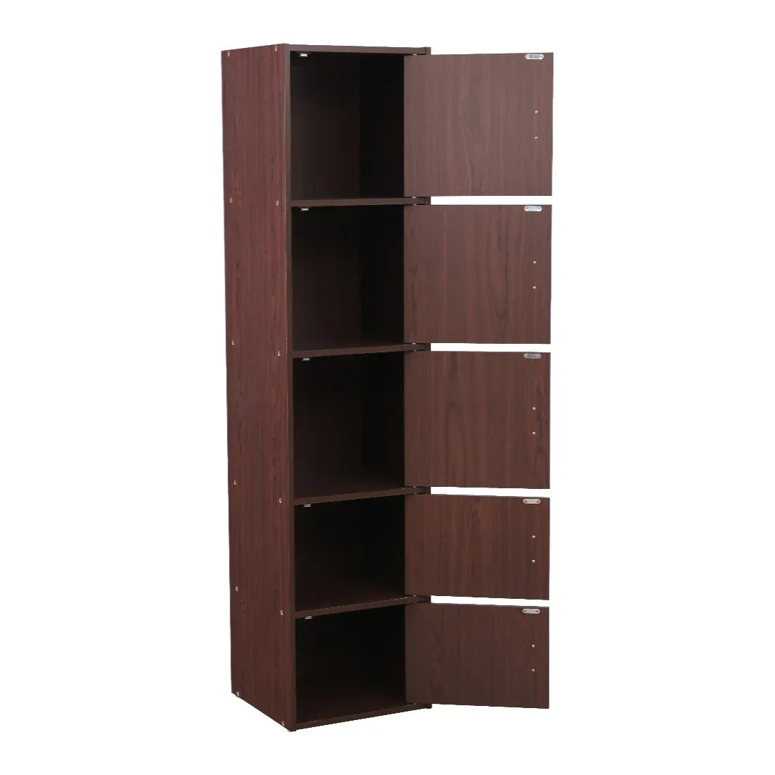 Albert Engineered Wood 5 Tier Cabinet in Cherry Brown Colour - HomeTown