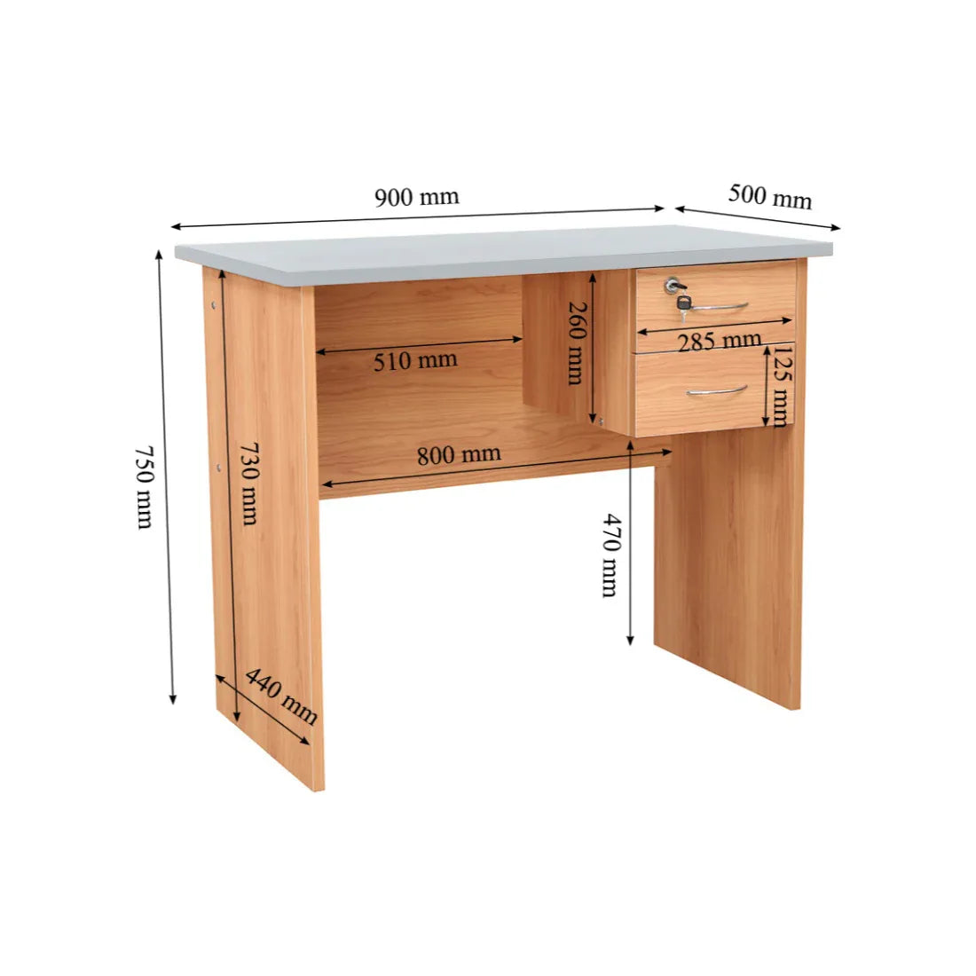 Simply Study Table in Honey + White Colour - HomeTown
