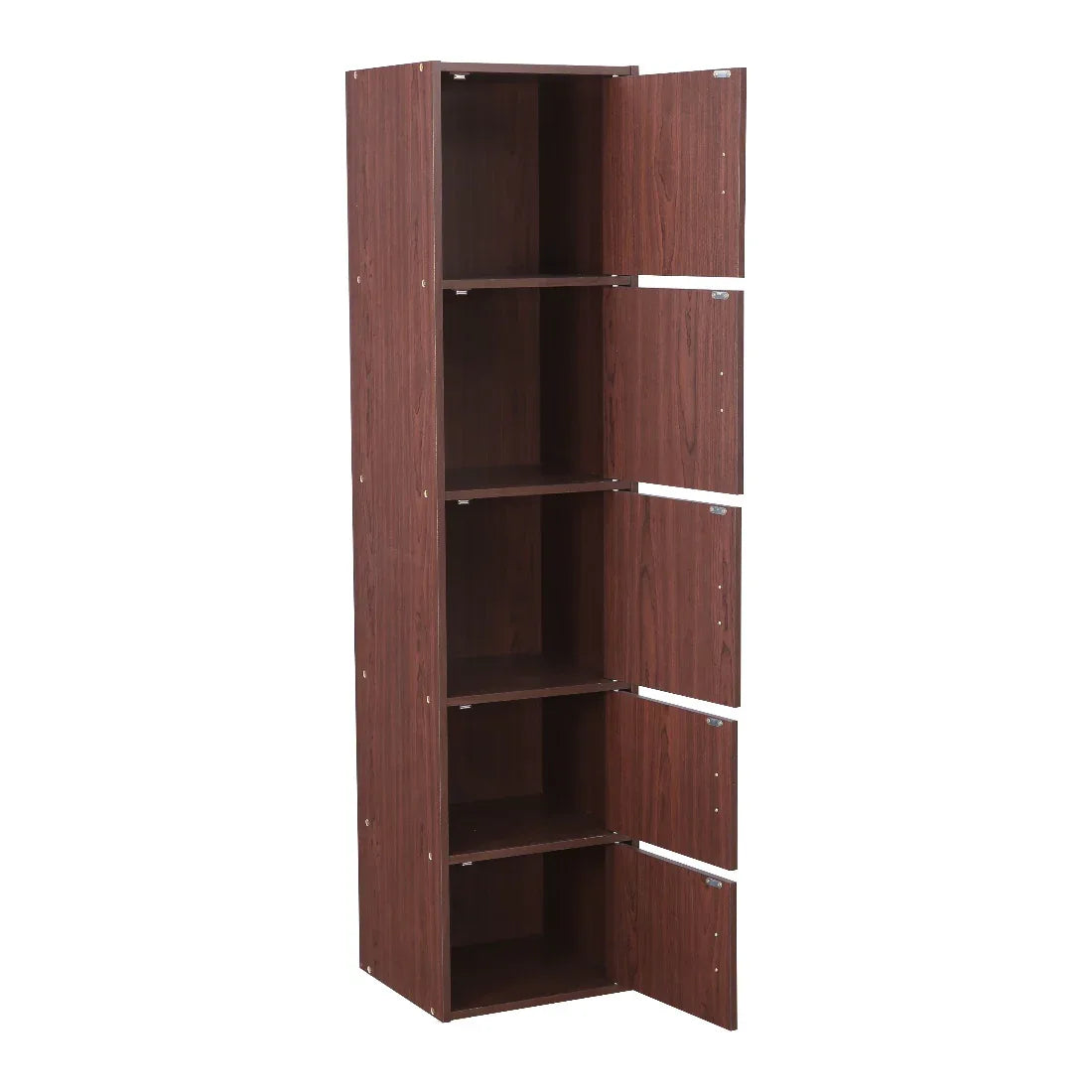 Albert Engineered Wood 5 Tier Cabinet in Cherry Brown Colour - HomeTown