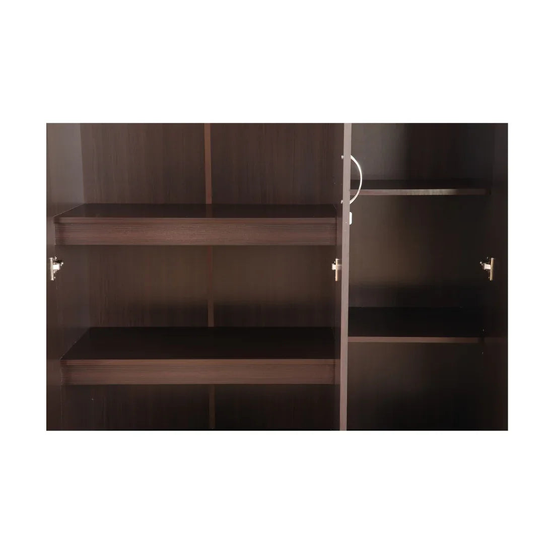 Willy Engineered Wood 3 door wardrobe in Walnut Finish - HomeTown