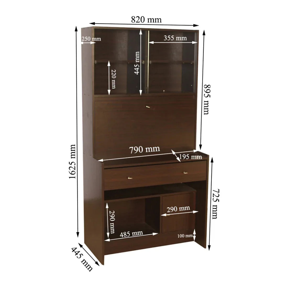 Rhombus Study Table Study Table in Wenge Colour - HomeTown