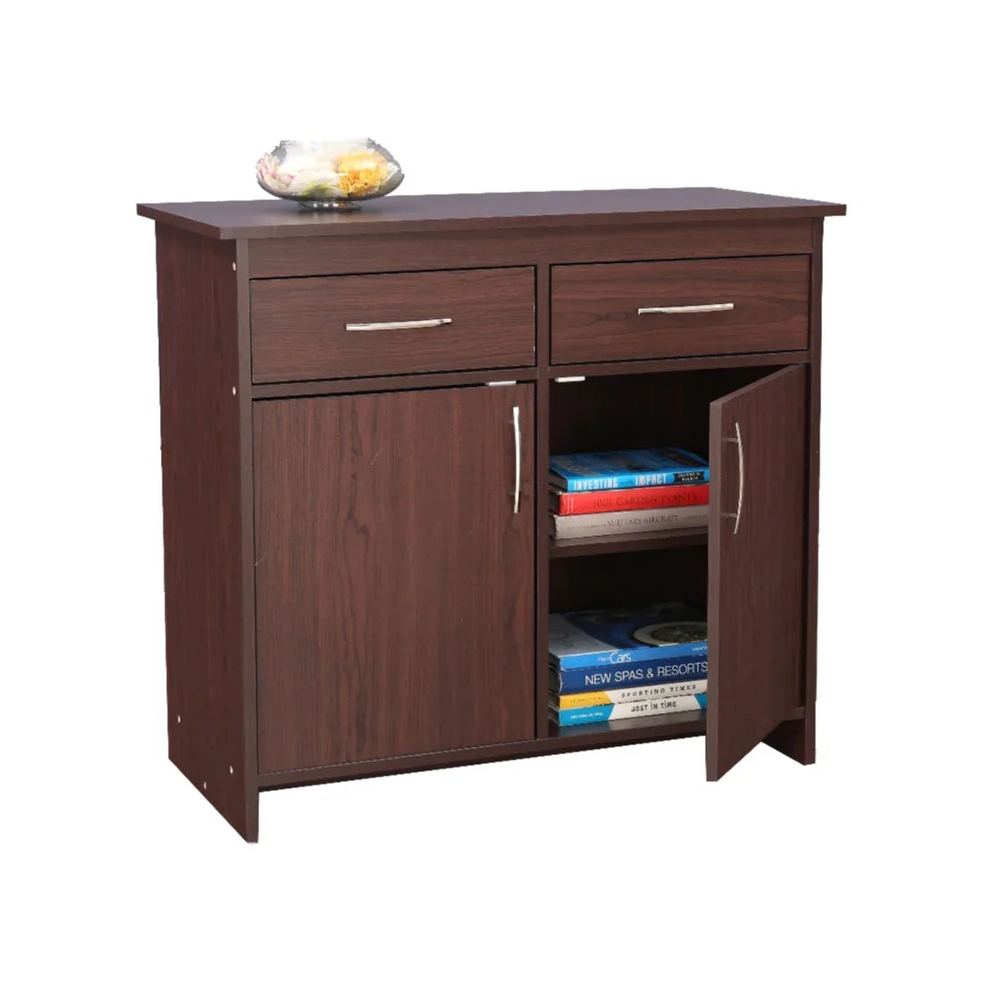 Albert Engineered Wood 2 Door Cabinet in Cherry Brown Colour - HomeTown