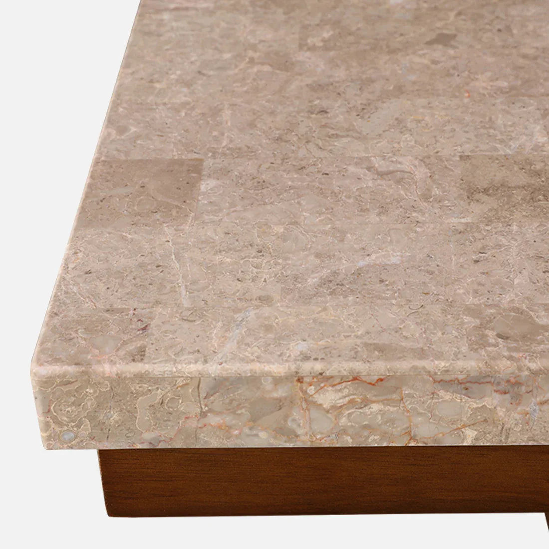 Florentine Marble Finish Six Seater Dining Set in Dark Walnut Colour - HomeTown