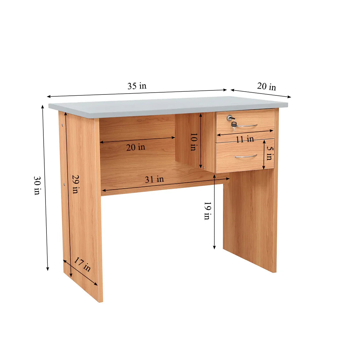 Simply Study Table in Honey + White Colour - HomeTown