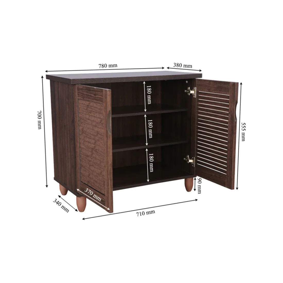 Riveria Engineered Wood Shoe Rack in Wenge Colour - HomeTown