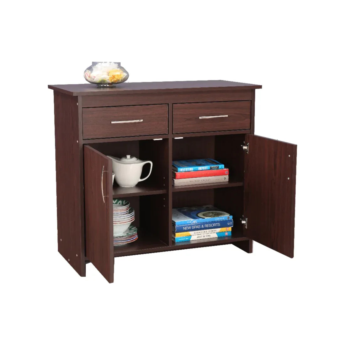 Albert Engineered Wood 2 Door Cabinet in Cherry Brown Colour - HomeTown