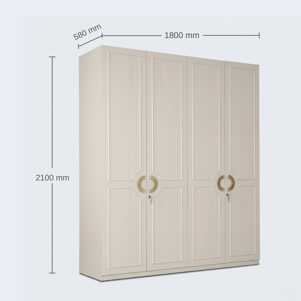 Aurora 4 Door Wardrobe Pumic Grey dimensions